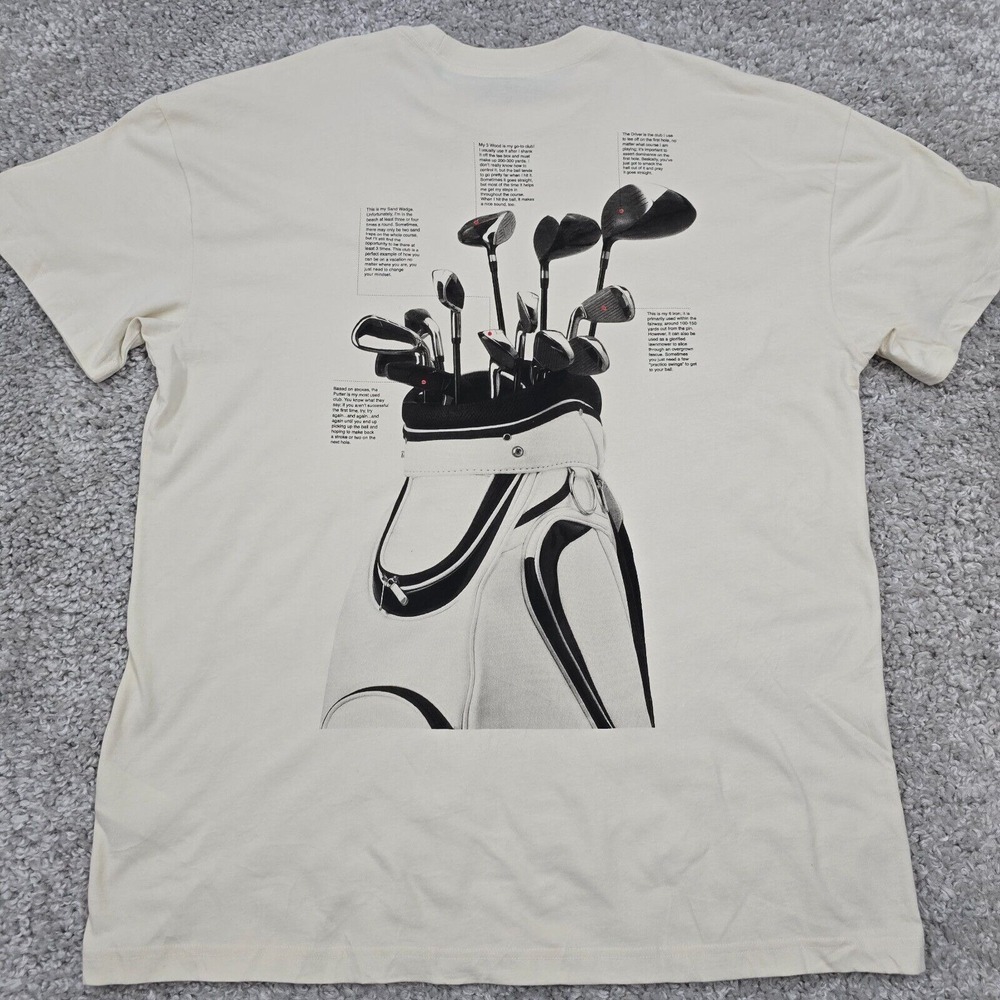 Abercrombie & Fitch PGA Tour Mens XXLT Cream Golf Graphic Tee Preppy Streetwear